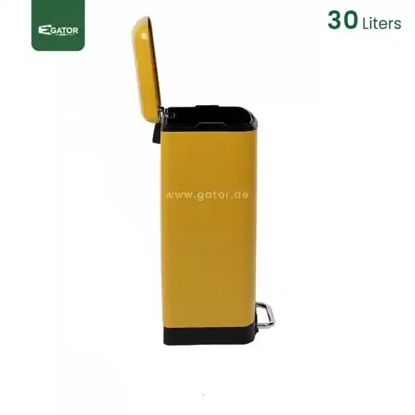 Side vIew Open Powder Coated Pedal Bin Gator SS26Y-30
