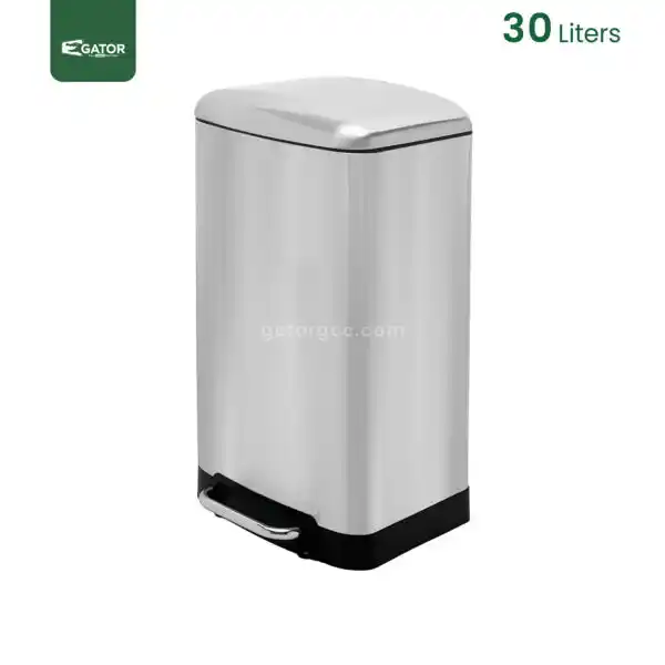 Silver 30 Litres Powder Coated Pedal Bin Gator SS26S-30