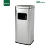 Silver 30 Litres Square Ashtray Waste Bin Gator SS29S-30