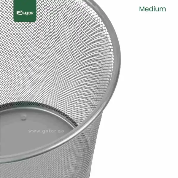 Silver Closer Metal Mesh Waste Bin Gator UAE GB03S