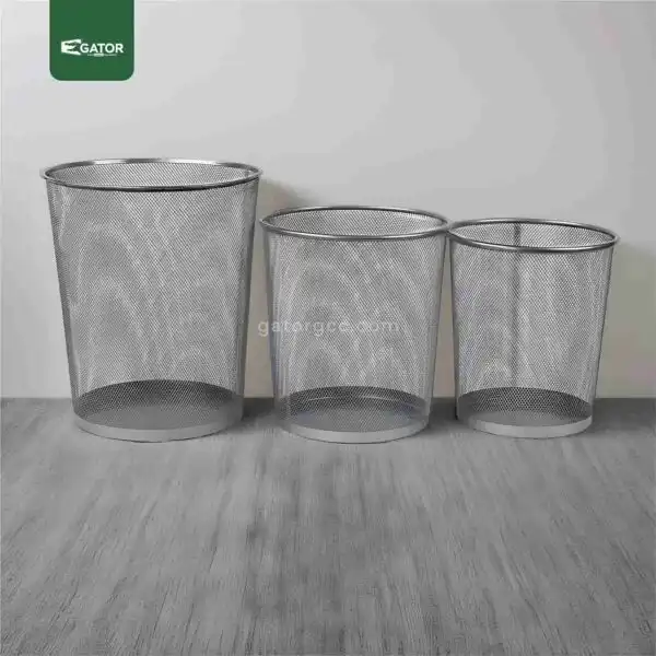 Silver Live Metal Mesh Waste Bin Gator UAE GB03S