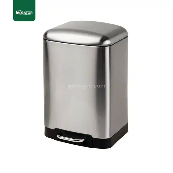 Silver Powder Coated Pedal Bin Gator SS26S