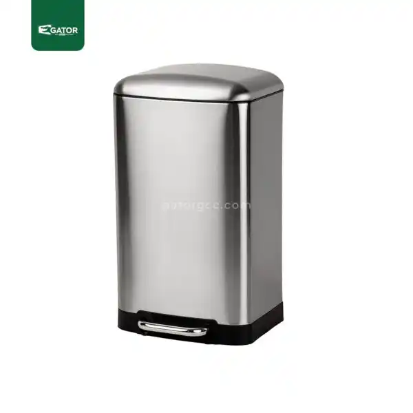 Silver Powder Coated Pedal Bin Gator SS26S