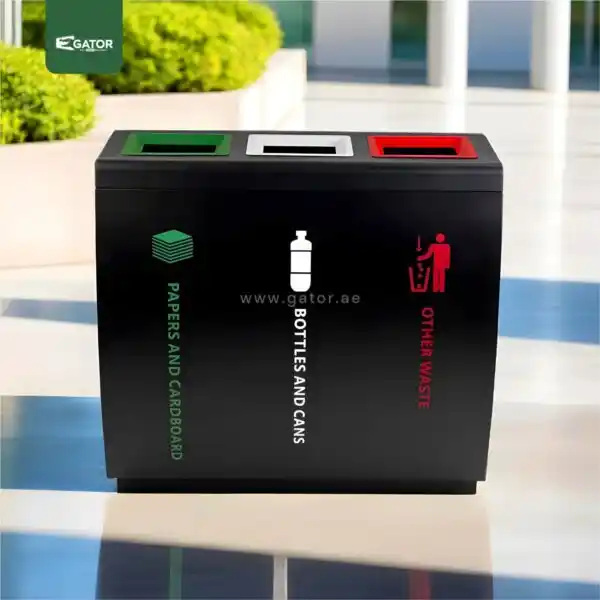 Straight Live Stainless Steel Recycling Bin Gator RB25