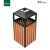 Top View Outdoor Metal Ashtray Bin Gator RB09