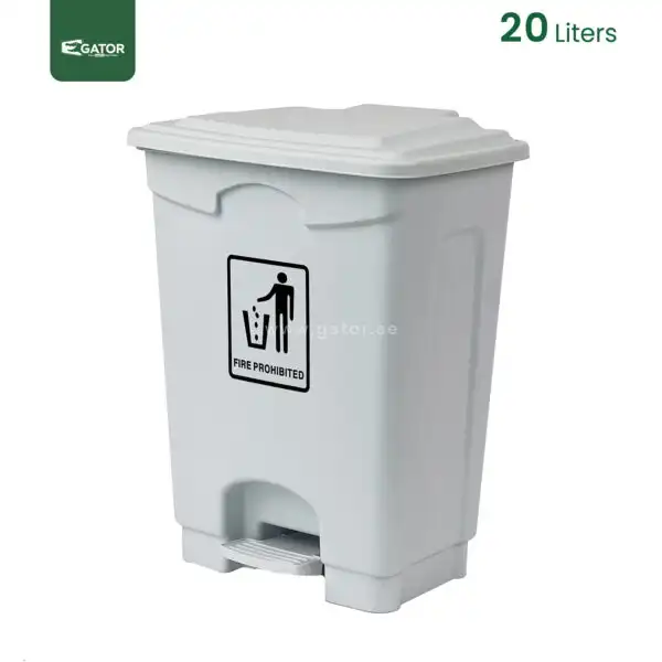 White Plastic Waste Bin 20L gator Bins GC35W