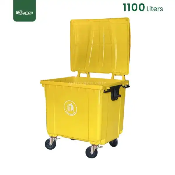 Yellow 1100 Liter Mobile Garbage Bin Gator UAE GC48Y-1100