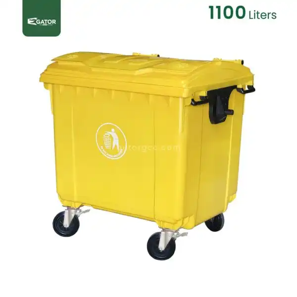 Yellow 1100 Liter Mobile Garbage Bin Gator UAE GC48Y