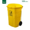 Yellow Wheeled Plastic Waste Bin Gator UAE GC01Y