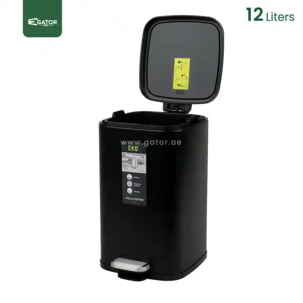 black open Steel Step Waste Bin Gator UAE SS93K-12
