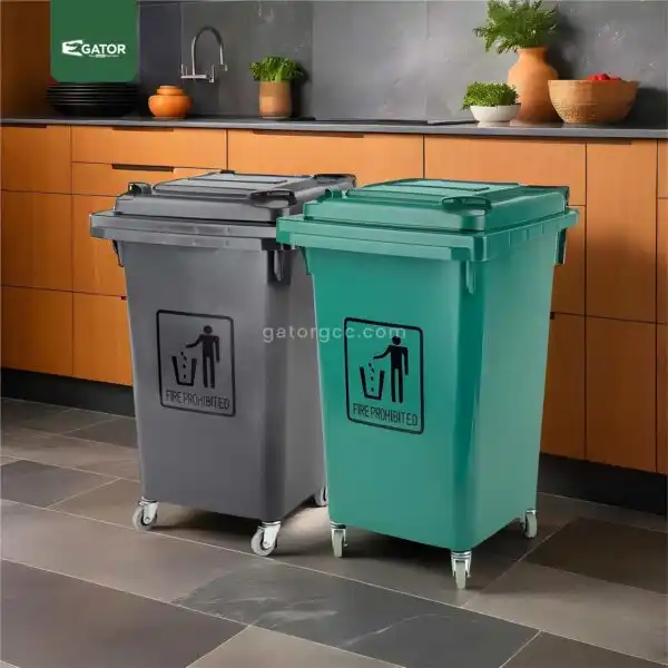 live Plastic Waste Bin with Wheels Gator GC10-70