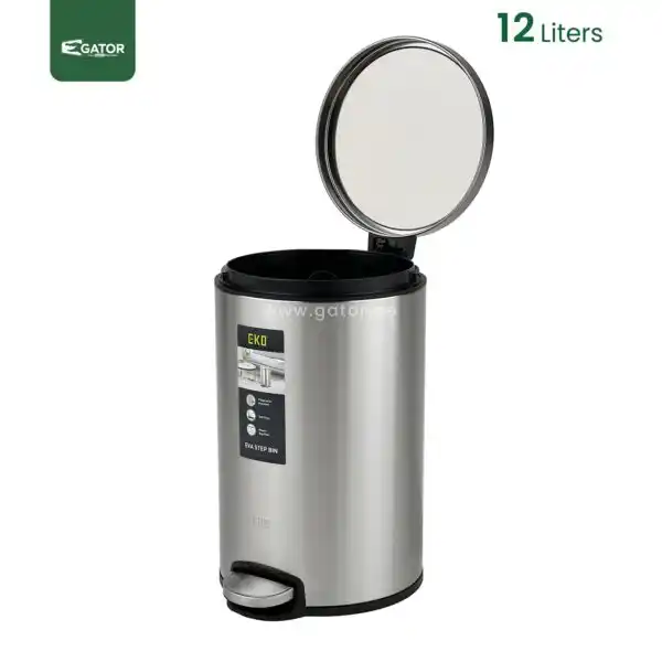 open Fingerprint Resistant Pedal Bin Gator UAE SS75-12