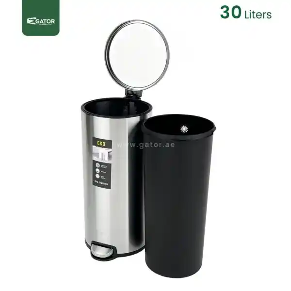 open Fingerprint Resistant Pedal Bin Gator UAE SS75-30