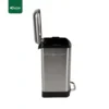 side view silver Powder Coated Pedal Bin Gator SS26S