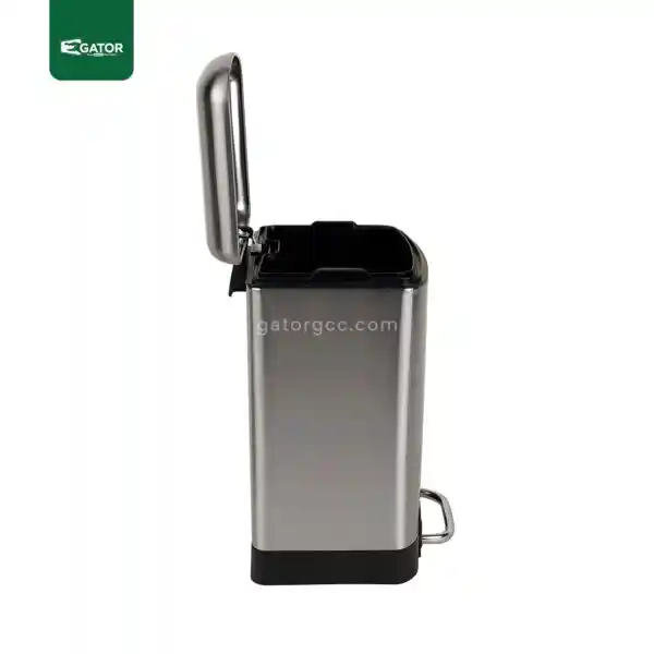 side view silver Powder Coated Pedal Bin Gator SS26S