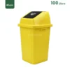 yellow Push Lid Waste Bin Gator GC14Y-100