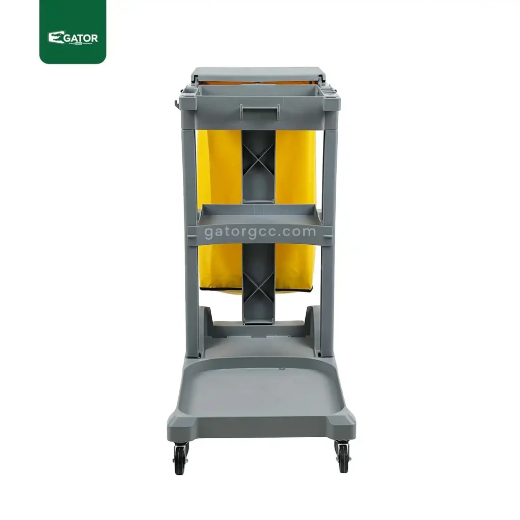 Janitorial Multipurpose Service Trolley Gator Grey front UAE ST06A