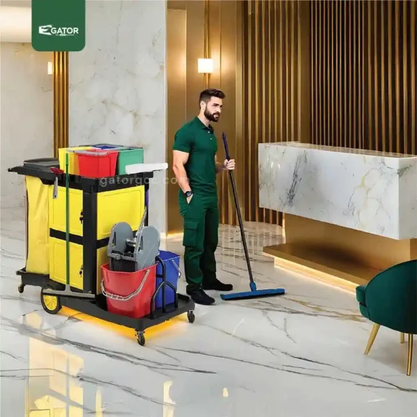 Janitorial Service Cart Multifunctional Cleaning Trolley Gator UAE ST59K