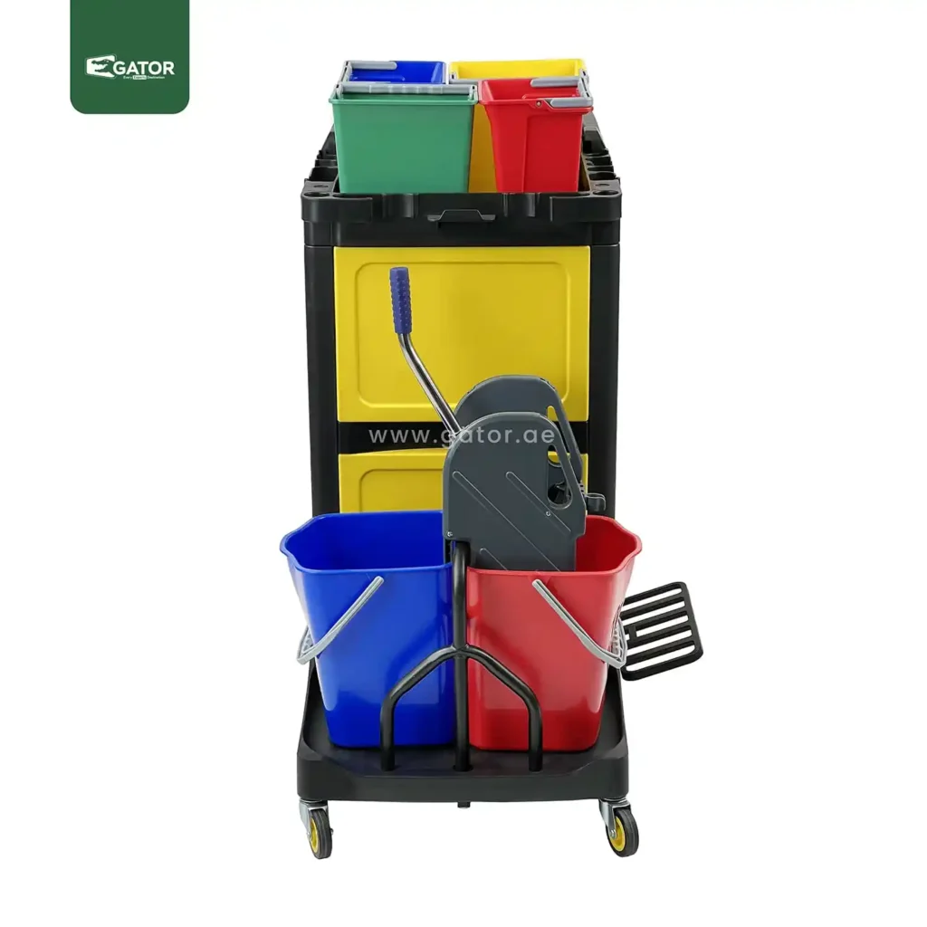 Janitorial Service Cart Multifunctional Cleaning Trolley back Gator UAE ST59K