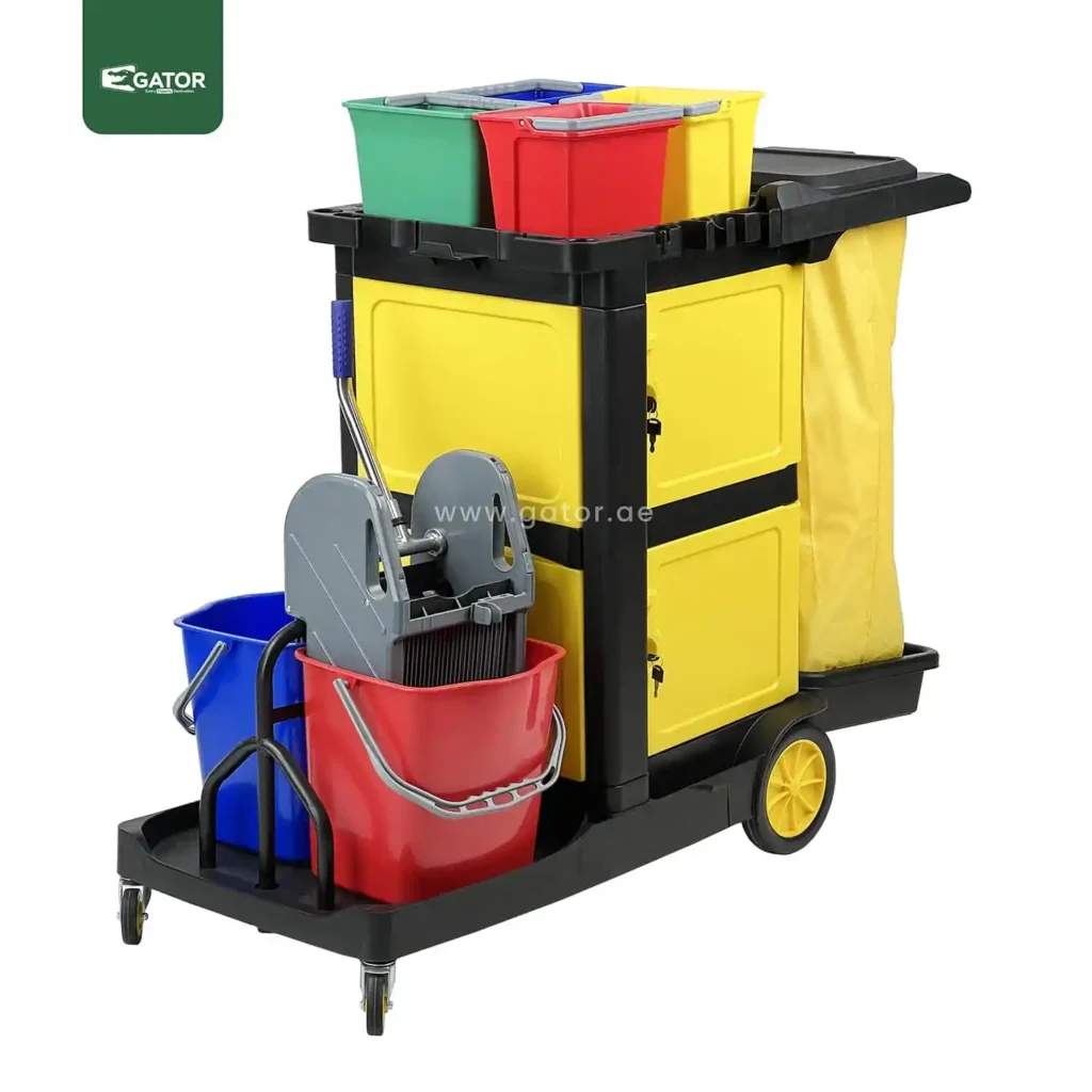 Janitorial Service Cart Multifunctional Cleaning Trolley corner Gator UAE ST59K