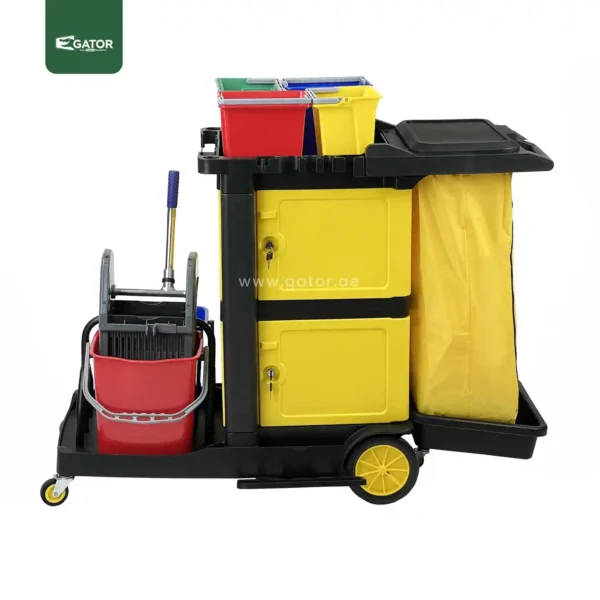 Janitorial Service Cart Multifunctional Cleaning Trolley side Gator UAE ST59K