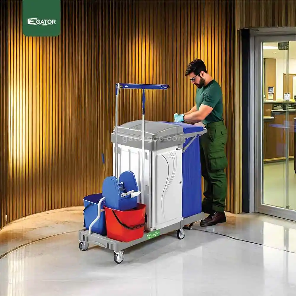 Trolley With Wringer And Laundry Bag Front Close ST19