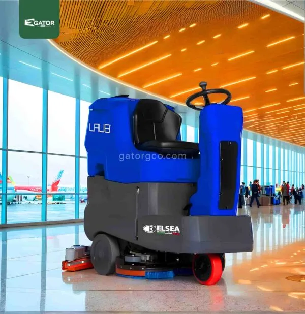 Floor Cleaning Elsea Ride on Scrubber Dryer In Airport Gator UAE SM34