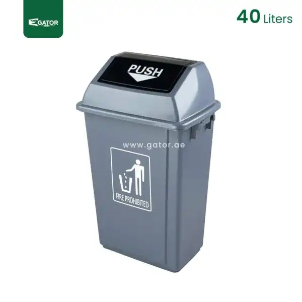 Grey Square Plastic Waste Bin Gator uae GC15A-40