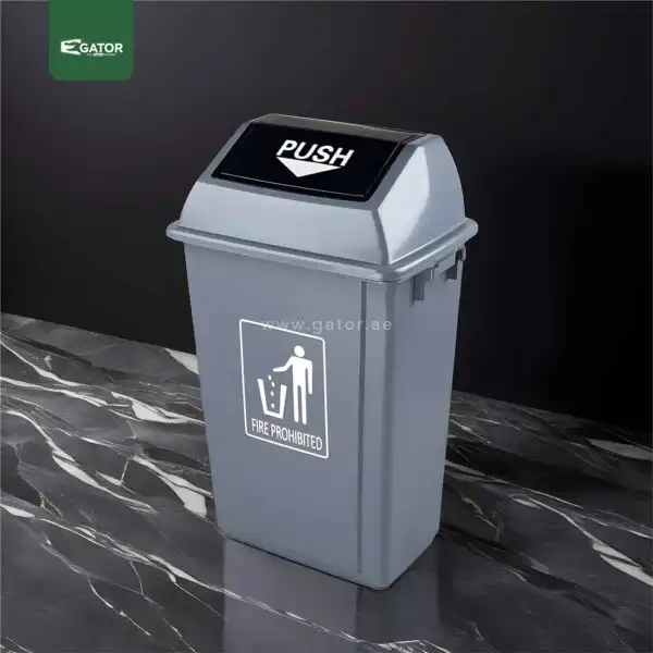Grey Square Plastic Waste Bin Gator uae GC15A