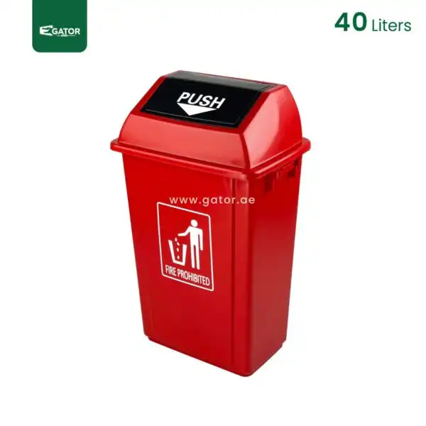 Red Square Plastic Waste Bin Gator uae GC15R-40