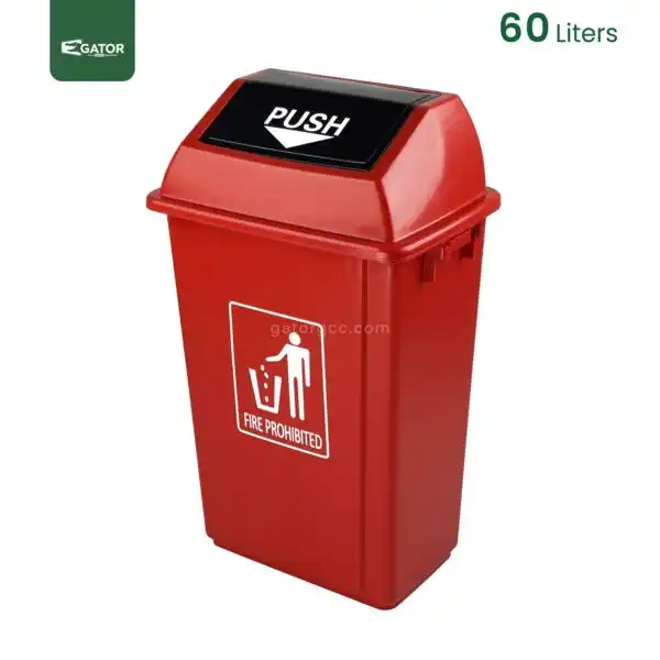 Red Square Plastic Waste Bin Gator uae GC15R-60