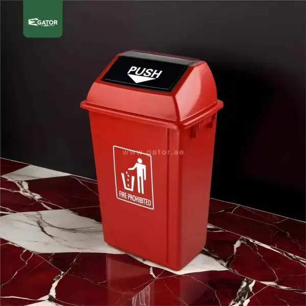 Red Square Plastic Waste Bin Gator uae GC15R