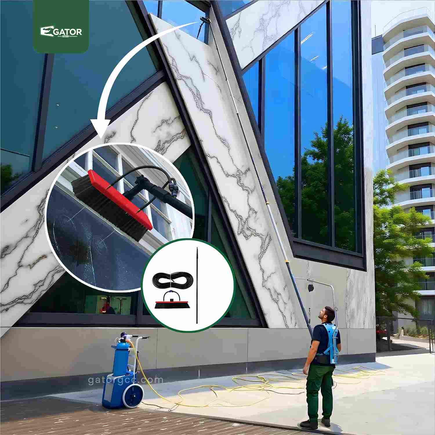 Window Cleaning System Telescopic Pole Pro Gator UAE QL10-18