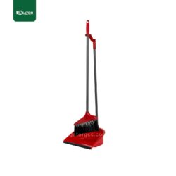 Long chrome Handle Dustpan & Broom – Red, Soft Bristles