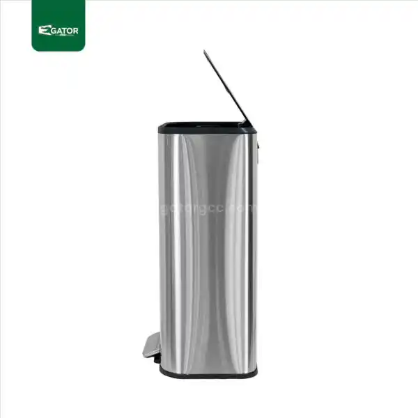 Side View Square Stainless Steel Pedal Bin Gator UAE SS33