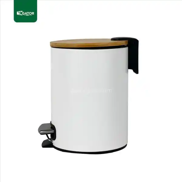 white Pedal Trash Can Gator UAE SS30W