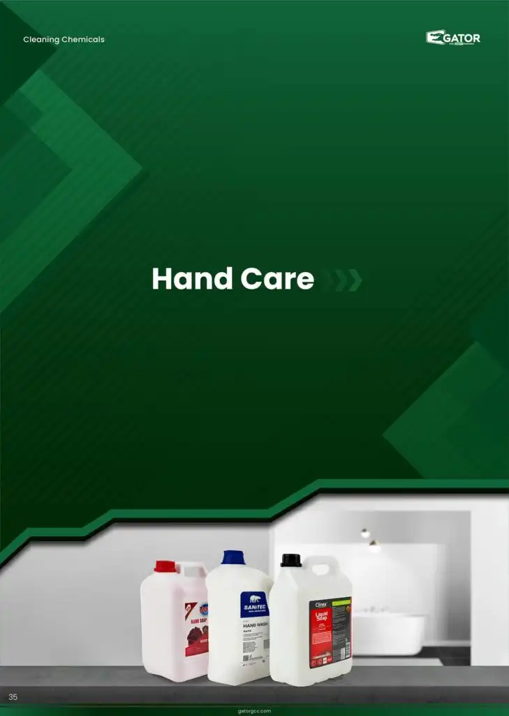 hand care chemicals catalogue gator in Dubai