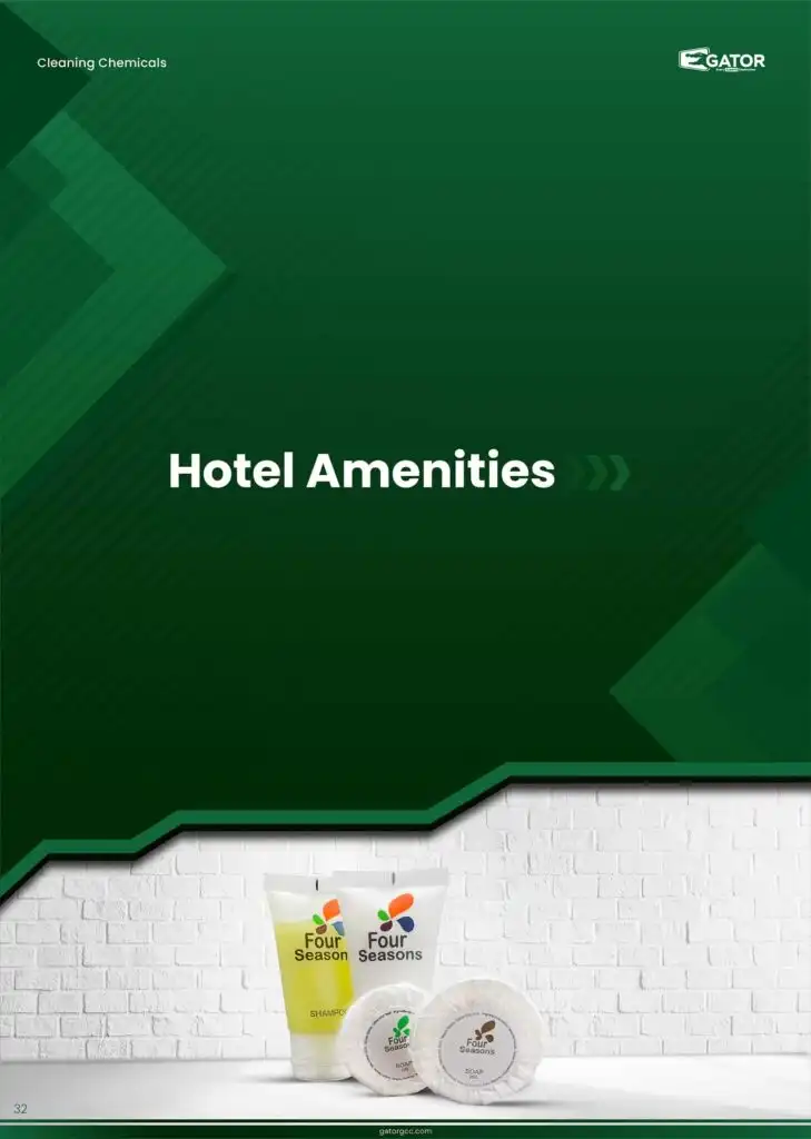 hotel amenities chemicals catalogue gator in Dubai