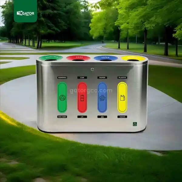 Customizable Recycle Bin Stainless Steel Gator RB01-3C