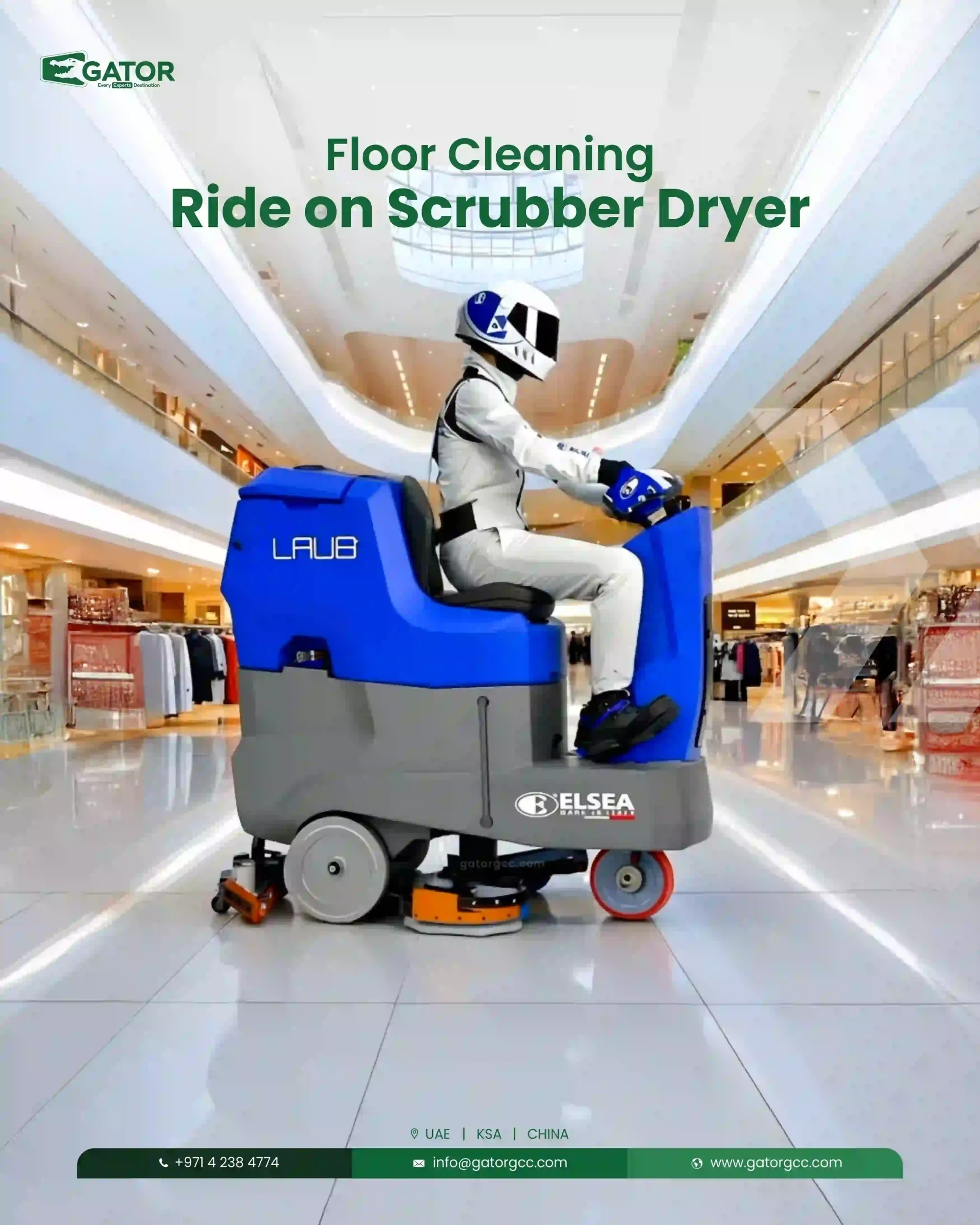 ride-on scubber machine gator dubai