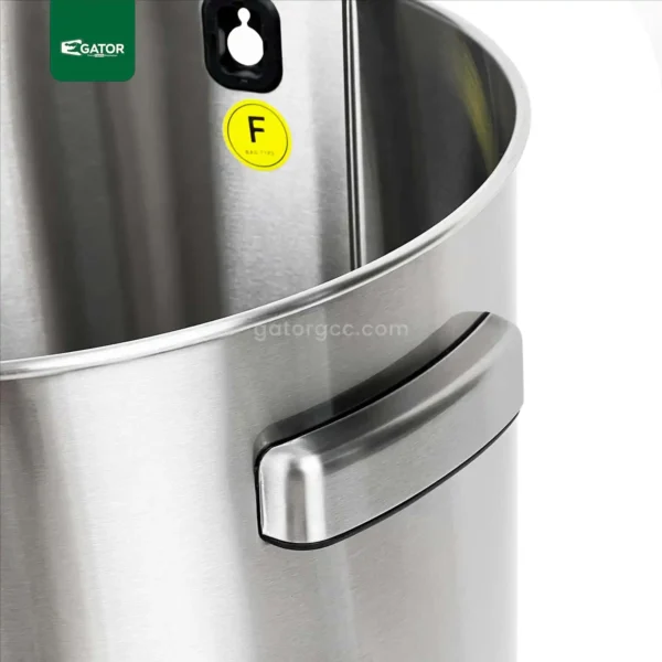 SS82-60 detailed EKO Open Top Stainless Steel Bin Gator