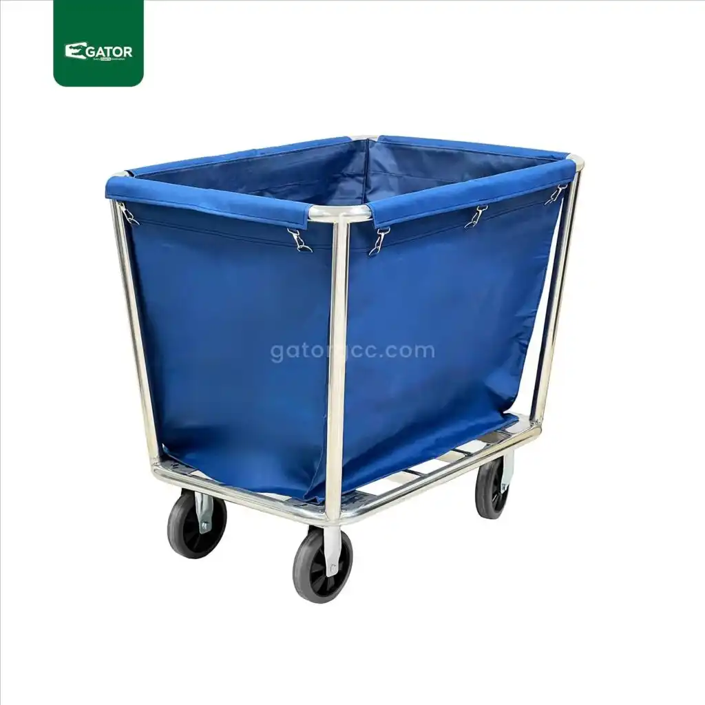 Stainless Steel Laundry Trolley side view gator ST74
