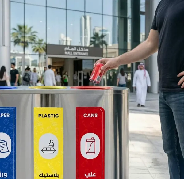 Stainless Steel Triple Recycling Bin live Gator UAE RB02-1C