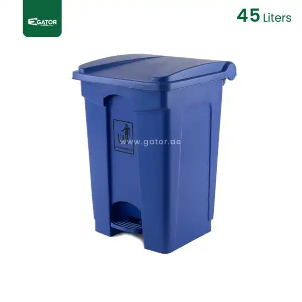 Blue Plastic Pedal Waste Bin Gator Bins GC05B-45