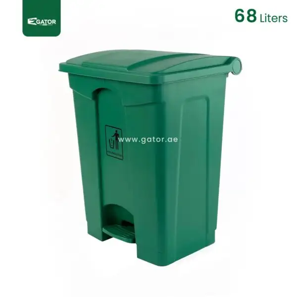 Green Plastic Pedal Waste Bin Gator Bins GC05G-68