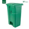Green Plastic Pedal Waste Bin Gator Bins GC05G-87