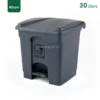Grey Plastic Pedal Waste Bin Gator Bins GC05A-30