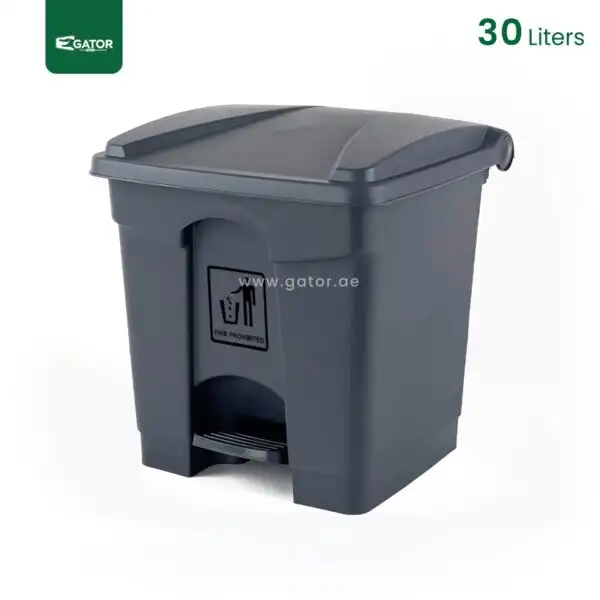 Grey Plastic Pedal Waste Bin Gator Bins GC05A-30