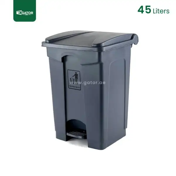 Grey Plastic Pedal Waste Bin Gator Bins GC05A-45