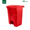 Red Plastic Pedal Waste Bin Gator Bins GC05R-68